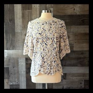 Solitaire floral embroidery top medium garden party coquette dark feminine party